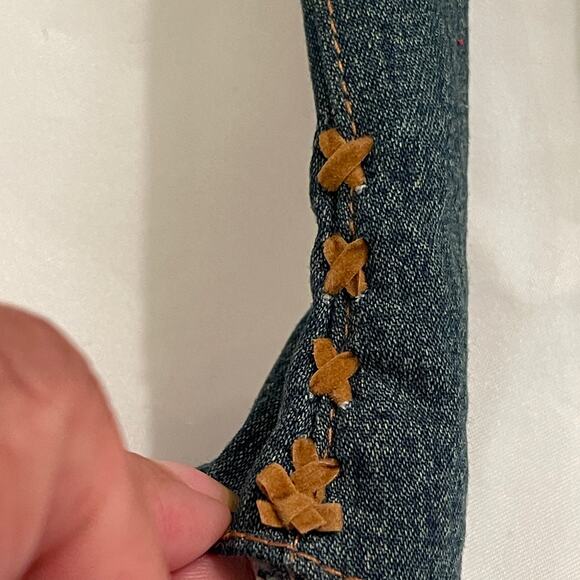 Bratz Yasmin Doll Style It Skinny Low Waist Blue Jeans Cross Stitch Legs - Picture 5 of 6